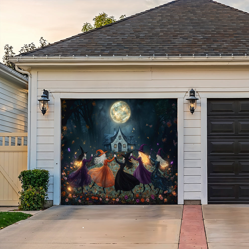 Lorva Witch Garage Door Banner Decoration Beautiful Witchy Woman
