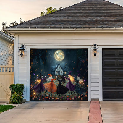 Lorva Witch Garage Door Banner Decoration Beautiful Witchy Woman
