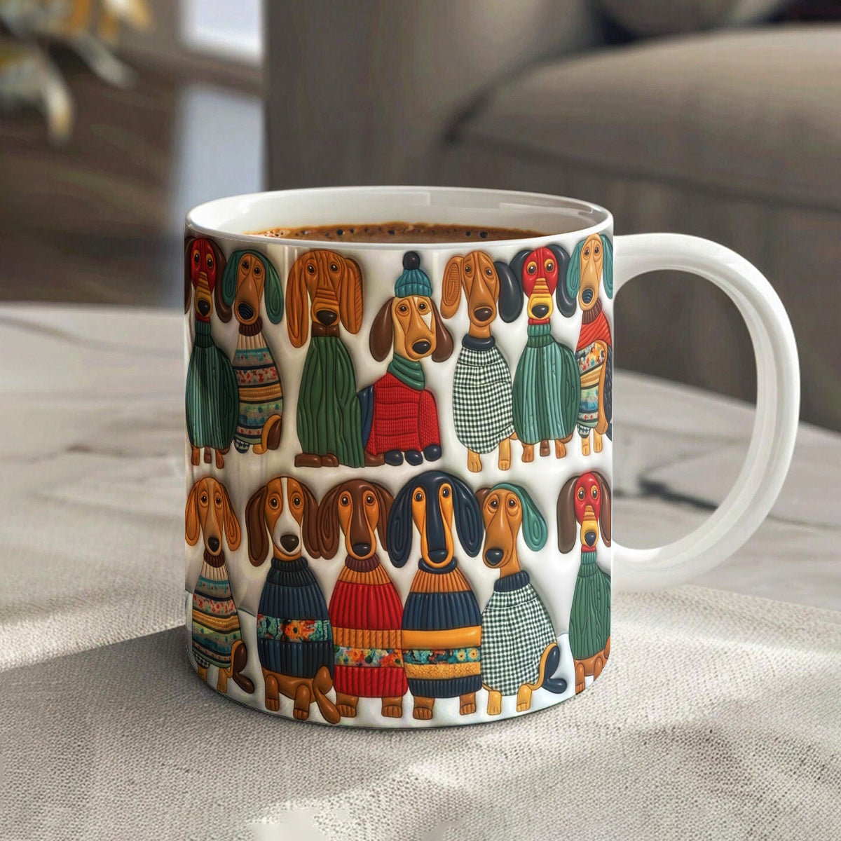 Lorva  Flat Print Mug Amazing Dachshund