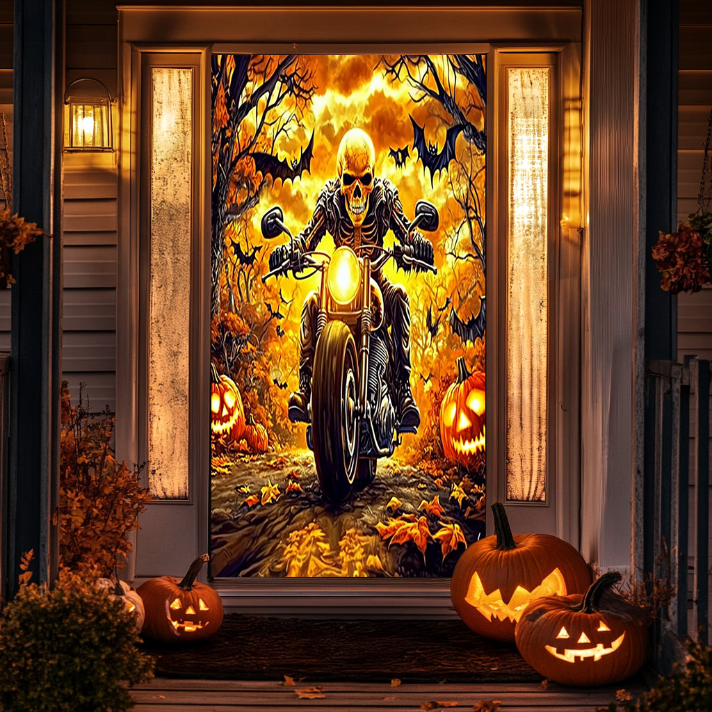 Lorva Halloween Door Cover Born To Ride Built For Halloween