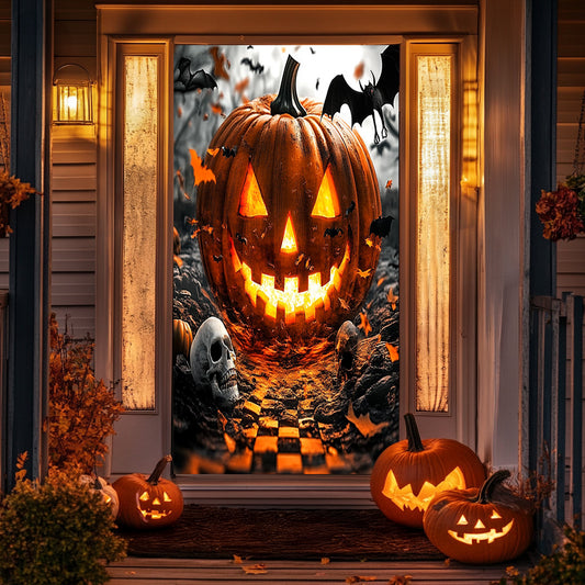 Lorva Halloween Door Cover Grinning Jack Halloween
