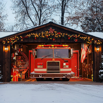 Lorva Garage Door Banner Decoration Firefighter Station Glory