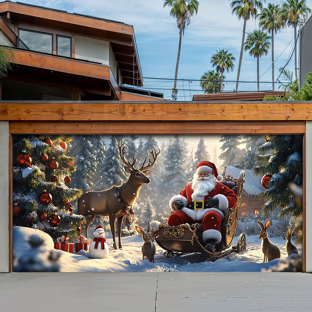 Lorva Christmas Garage Door Banner Decoration Winter Wonderland Christmas