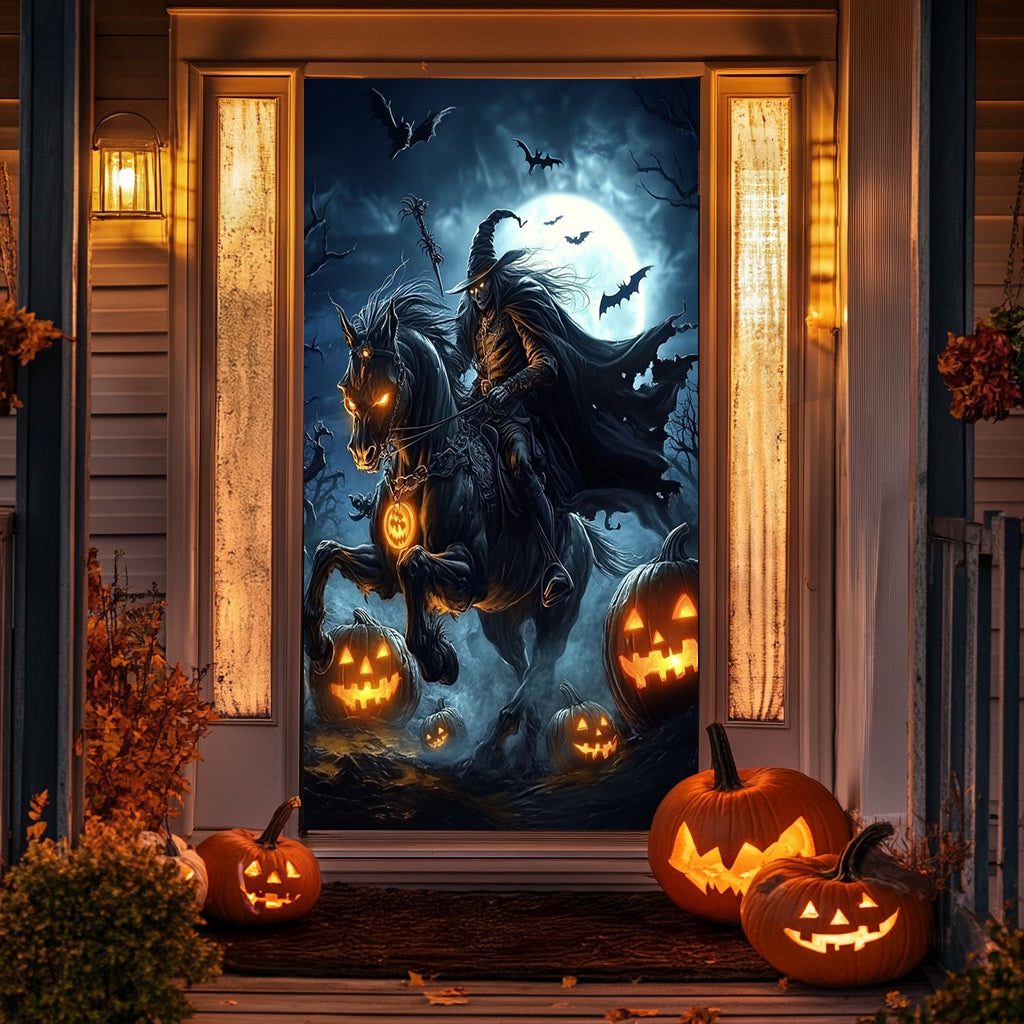 Lorva Halloween Door Cover The Cursed Horseman Halloween