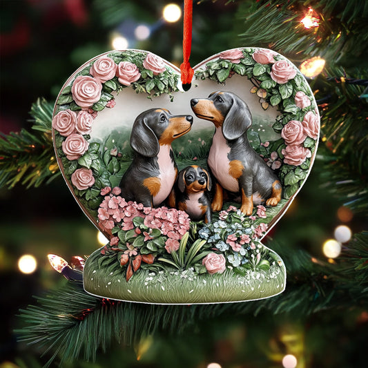 Lorva Dachshund 2D Acrylic Ornament Love