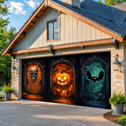 Lorva Halloween Garage Door Banner Decoration Gothic Halloween Fortress