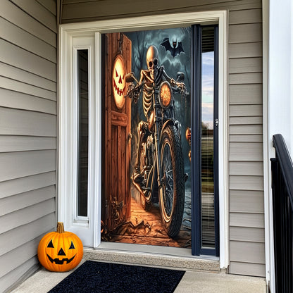 Lorva Halloween Door Cover Grim Reaper Biker