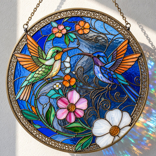 Lorva Hummingbird Suncatcher Classical Floral Lovely