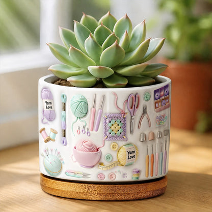 Lorva Yarn Ceramic Plant Pot Yarn Is My Therapy