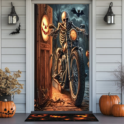 Lorva Halloween Door Cover Grim Reaper Biker