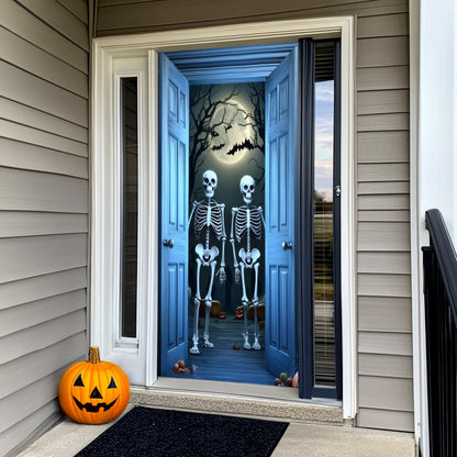 Lorva Halloween Door Cover A Spooky Night With Skeletons