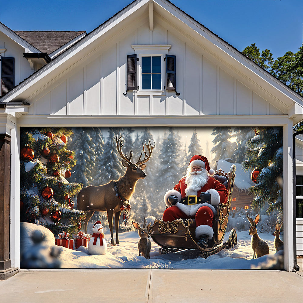 Lorva Christmas Garage Door Banner Decoration Winter Wonderland Christmas