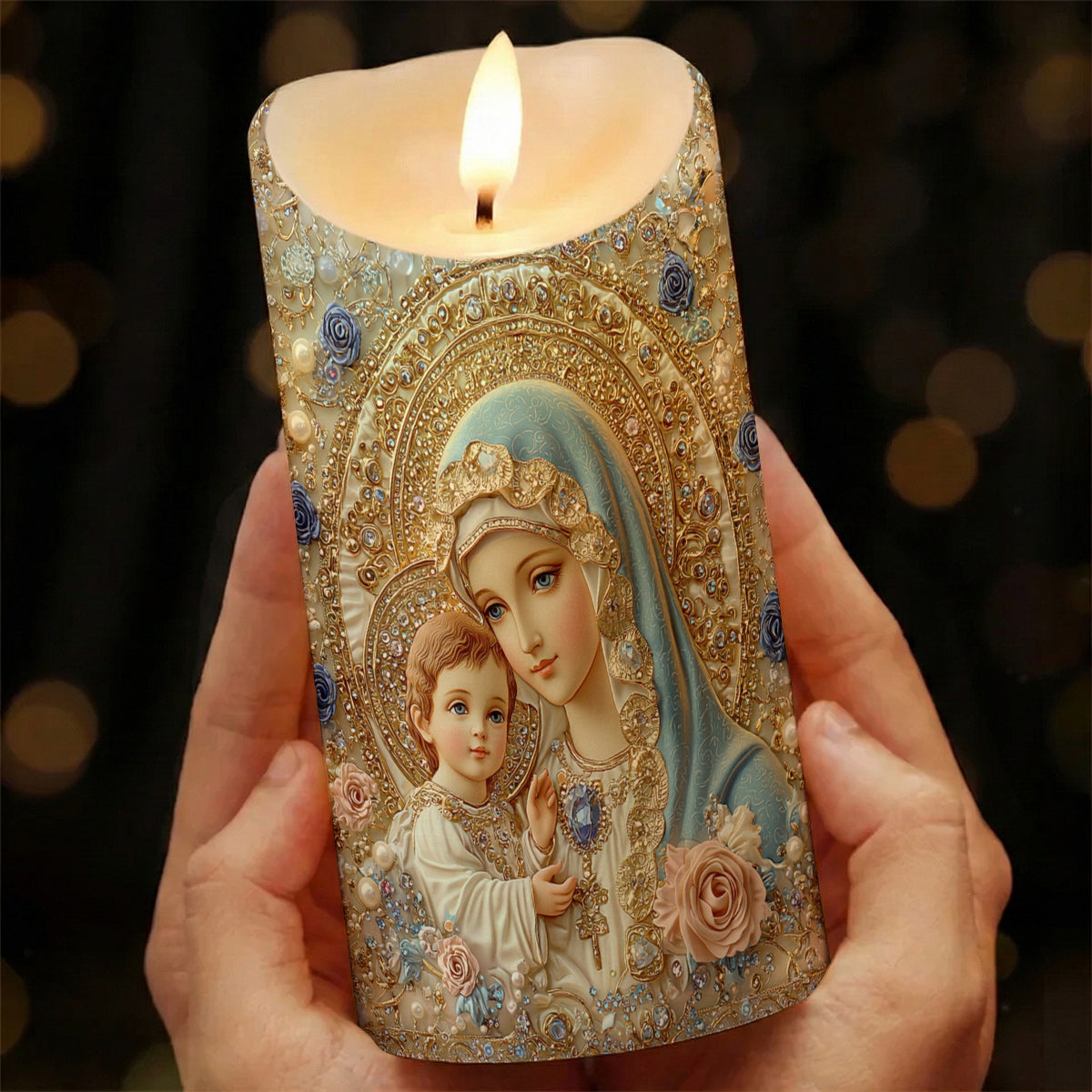 Lorva LED Candle Divine Madonna And Child