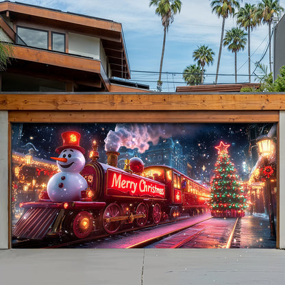 Lorva Christmas Garage Door Banner Decoration Snowman’s Holiday Express