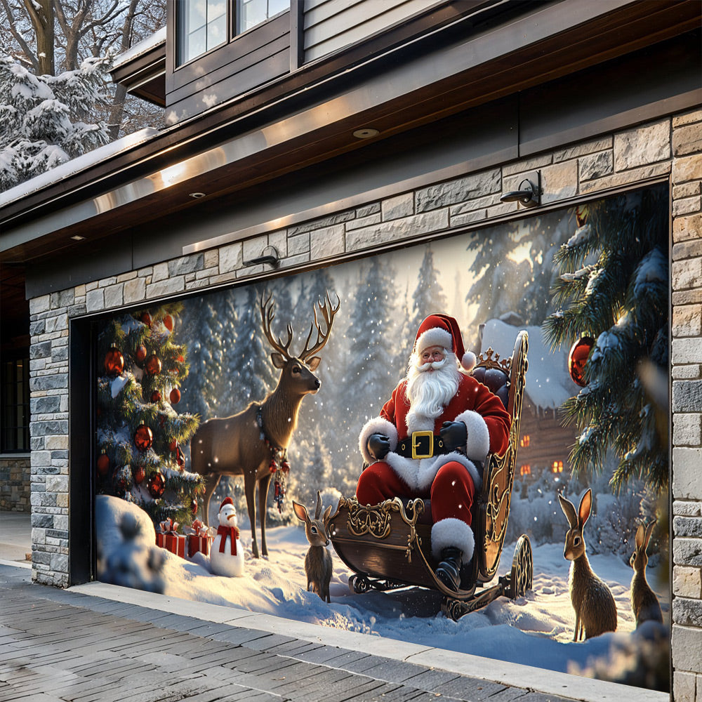 Lorva Christmas Garage Door Banner Decoration Winter Wonderland Christmas