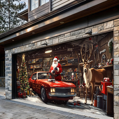 Lorva Christmas Garage Door Banner Decoration Happy Christmas