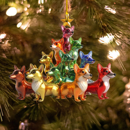Lorva Corgi Acrylic Ornament Amazing Christmas Tree