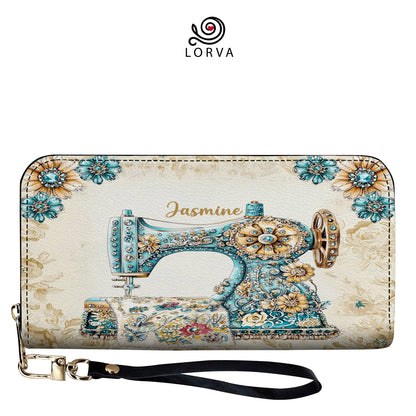 Lorva Personalized Sewing Leather Wallet Baroque Bloom