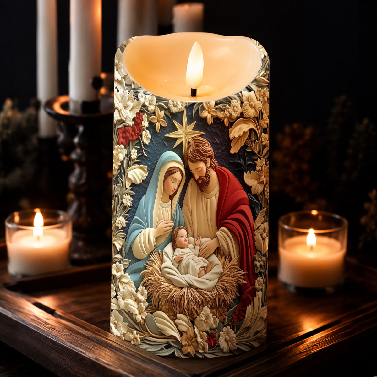 Lorva LED Candle Sacred Christmas