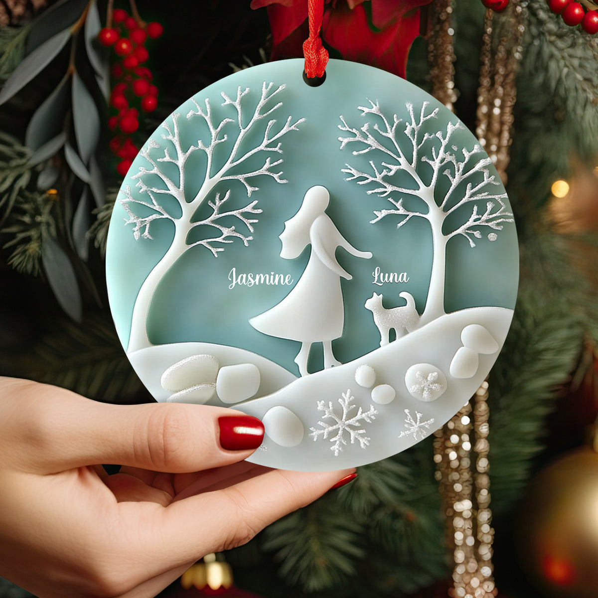 Lorva Cat Personalized 2D Acrylic Ornament Love