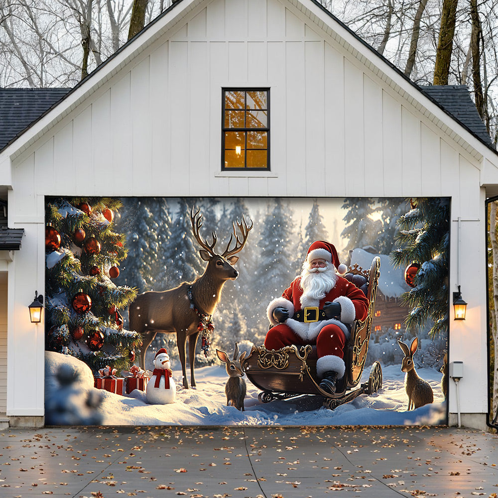 Lorva Christmas Garage Door Banner Decoration Winter Wonderland Christmas