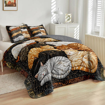 Lorva All Season Quilt 3-Piece Set Feline Harmony