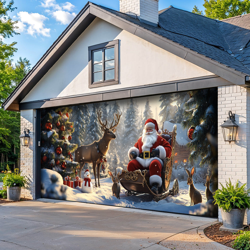 Lorva Christmas Garage Door Banner Decoration Winter Wonderland Christmas