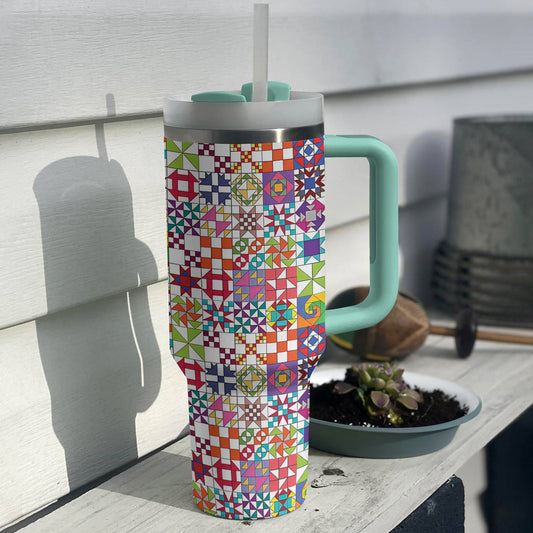Lorva Tumbler Quilting Blocks Colorful