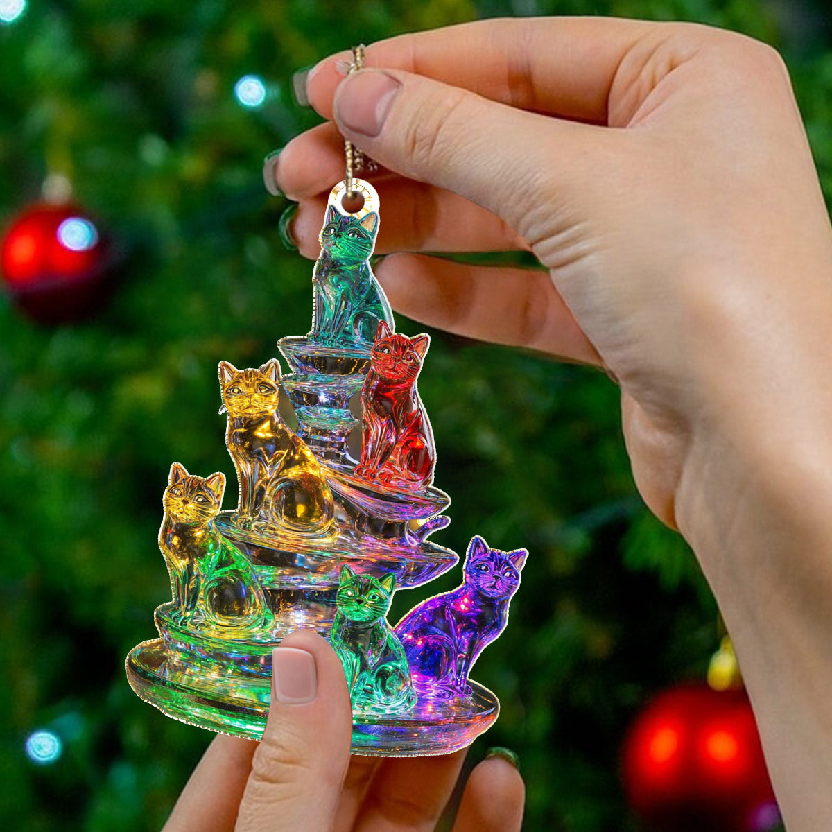 Lorva Cat 2D Acrylic Ornament Pyramid of Purrs