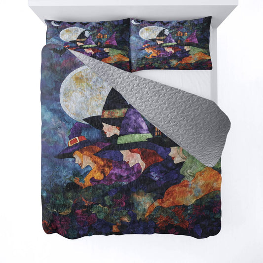 Witch Lorva All Season Quilt 3-Piece Set Moonlit Witches