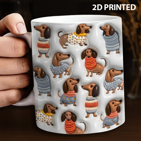 Lorva Flat Print Mug Cuteness Overload Dachshund