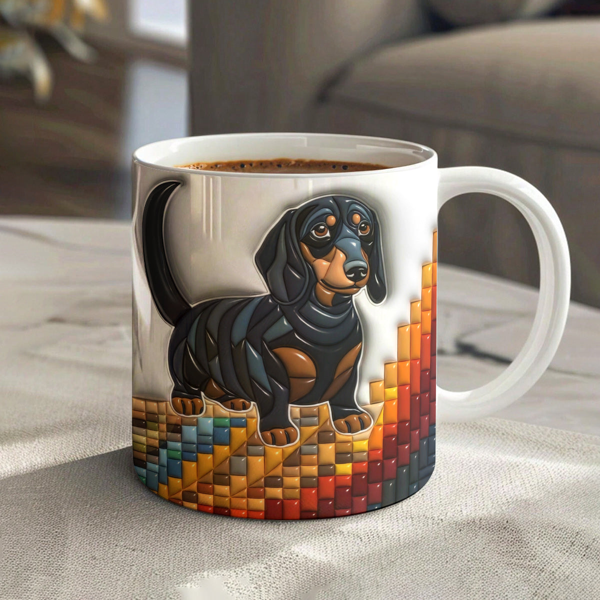 Lorva Personalized Flat Print Mug Majestic Dachshund