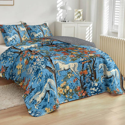 Lorva Horse All Season Quilt 3-Piece Set Colorful Love