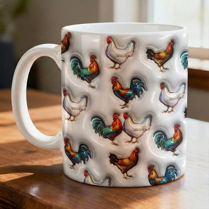 Lorva Flat Print Mug Gentle Chickens