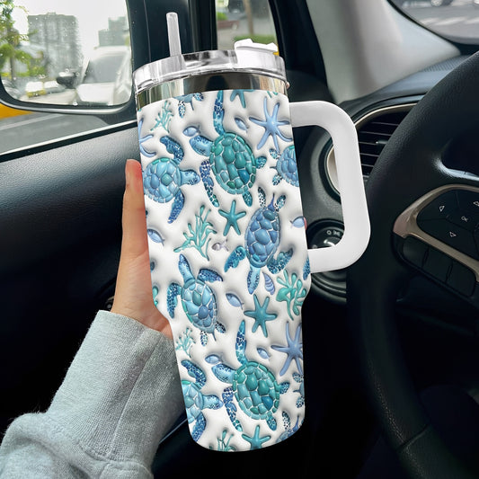 Lorva Tumbler Sea Turtle Blue Flow