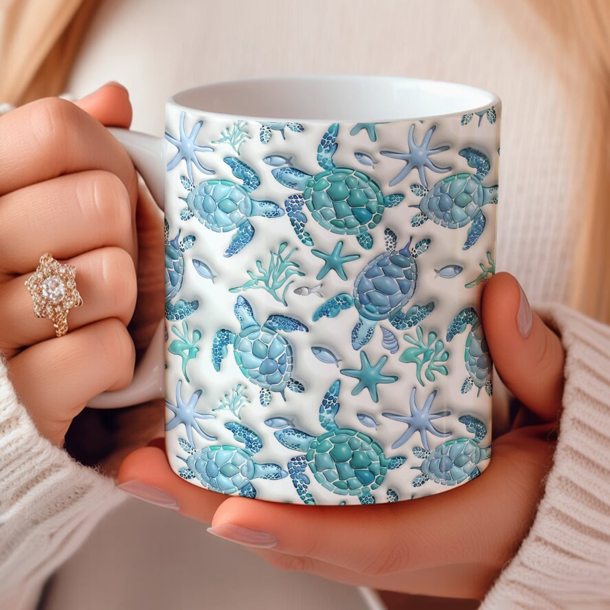 Lorva Mug Sea Turtle Blue Flow