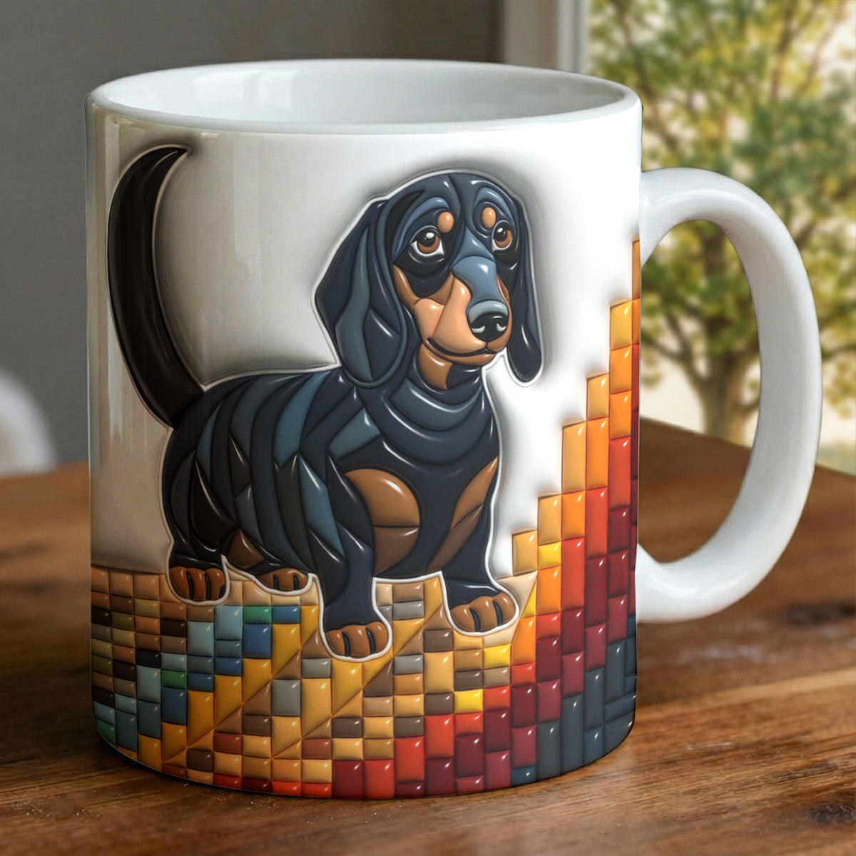 Lorva Personalized Flat Print Mug Majestic Dachshund
