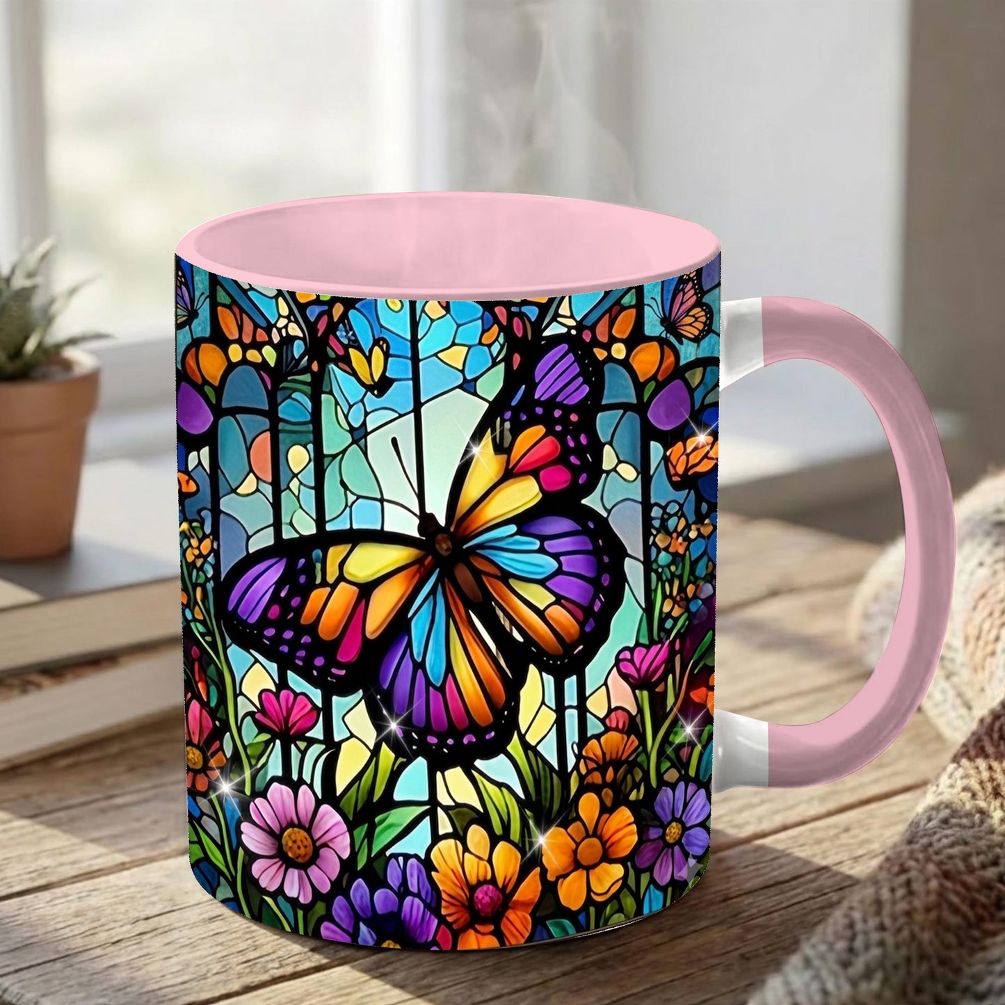 Lorva Butterfly Acent Mug Charming Floral Butterfly
