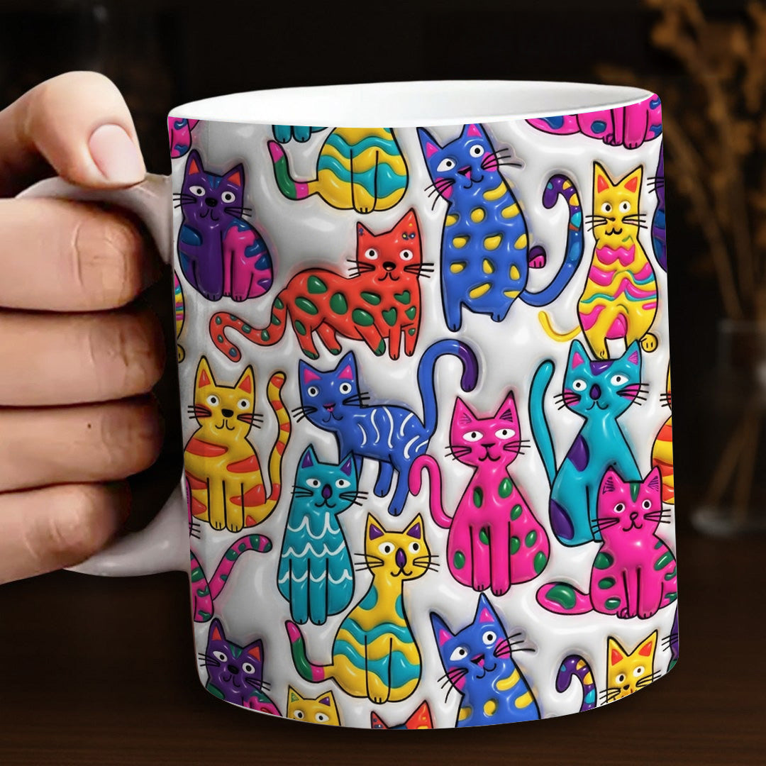Lorva Mug Whimsical Colorful Cat