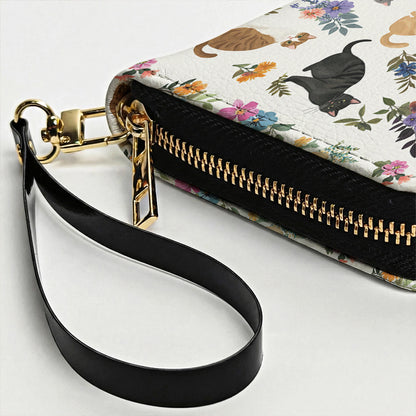 Lorva Leather Wallet Cute Floral Cats