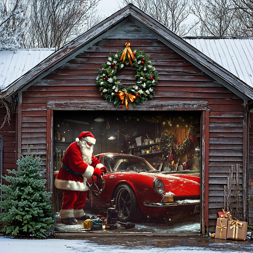 Lorva Christmas Garage Door Banner Decoration Motor Garage