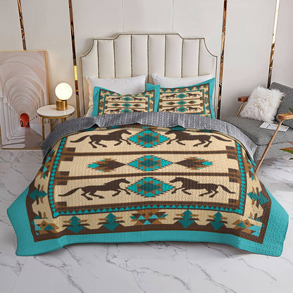 Lorva All Season Quilt 3-Piece Set Horse Freedom