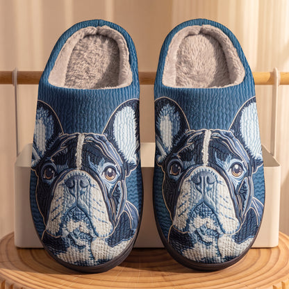 Lorva French Bulldog Fleece Lined Slippers Majestic