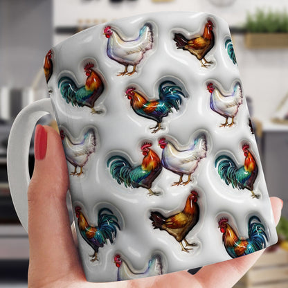 Lorva Flat Print Mug Gentle Chickens
