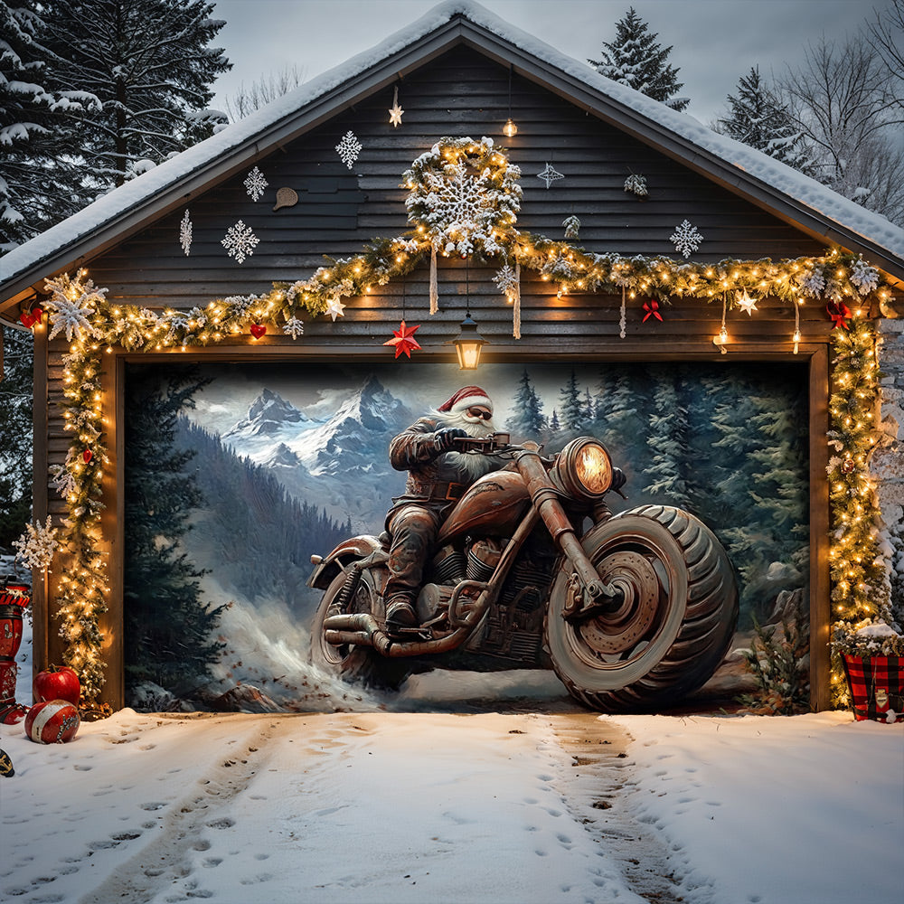 Lorva Christmas Garage Door Banner Decoration Santa’s Thunder Run