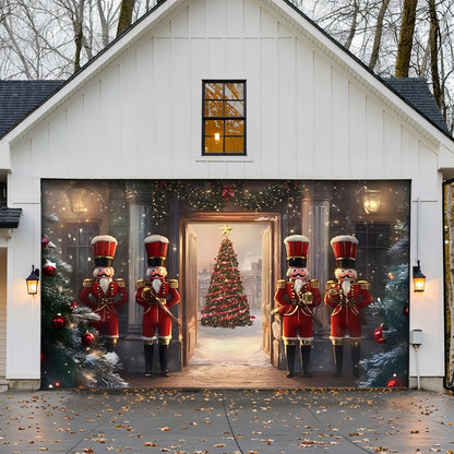 Lorva Christmas Garage Door Banner Decoration Nutcracker Christmas Guard