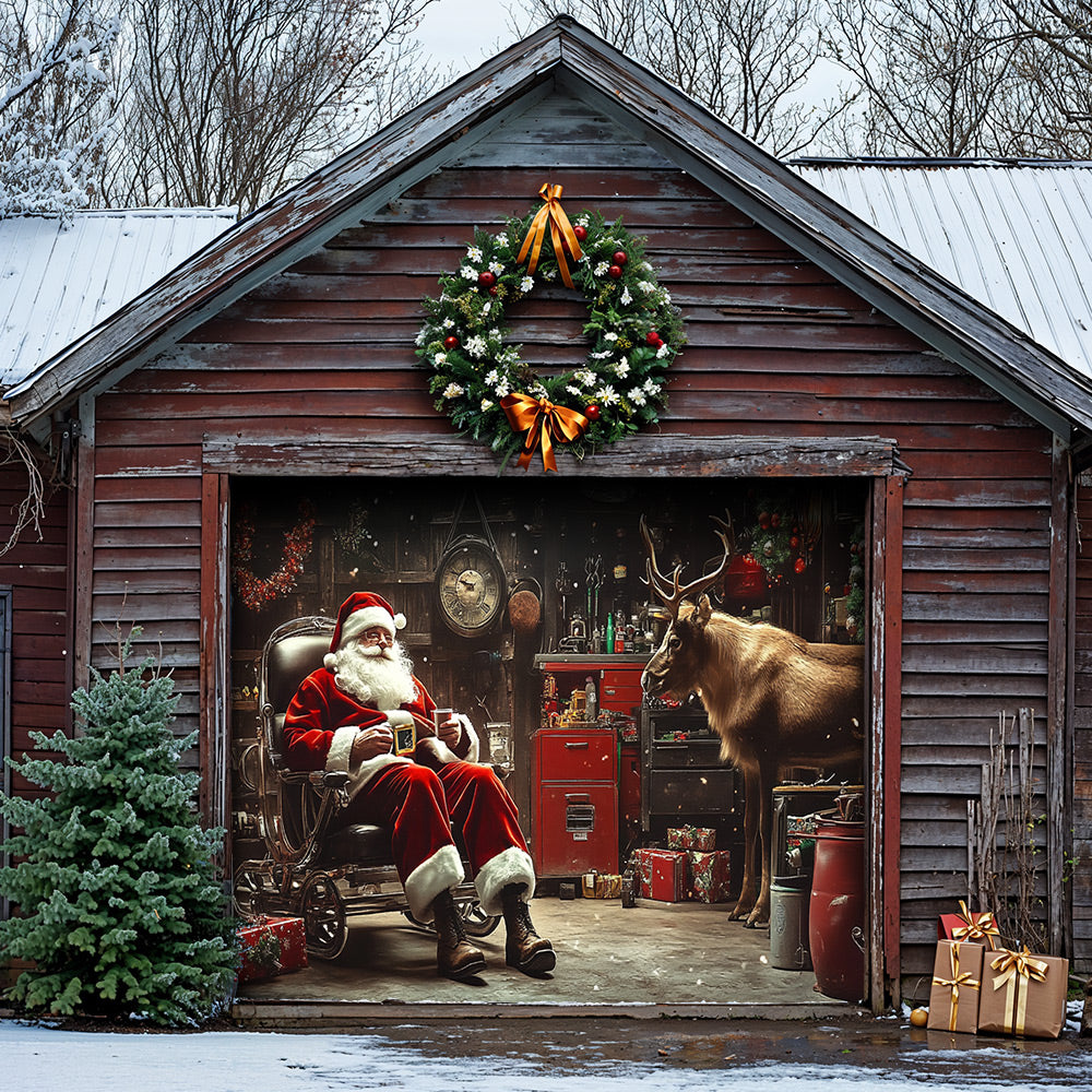 Lorva Christmas Garage Door Banner Decoration Merry Christmas Night