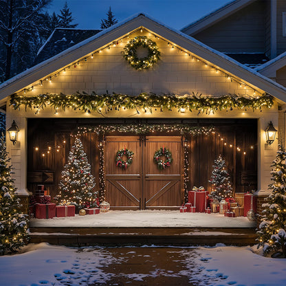 Lorva Christmas Garage Door Banner Decoration Christmas Themed Barn Door