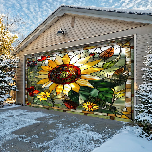 Lorva Sunflower Garage Door Banner Decoration Sunshine