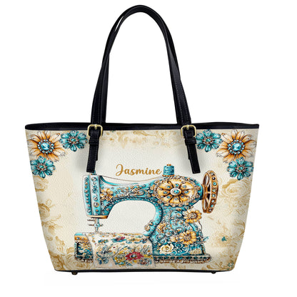 Lorva Personalized Sewing Leather Tote Bag Baroque Bloom